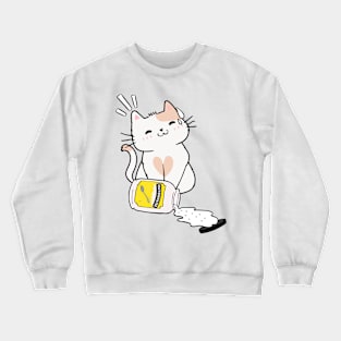 Cute persian cat spilled mayonnaise Crewneck Sweatshirt